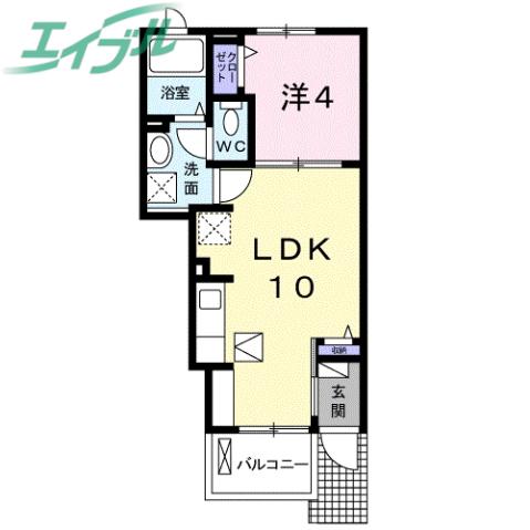 ミューズ(1LDK/1階)の間取り写真