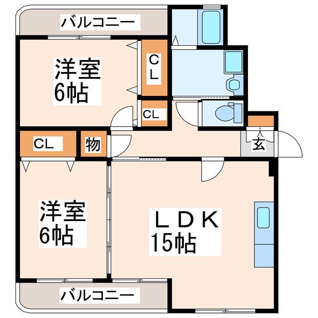 インフィニティ出水I(2LDK/2階)の間取り写真