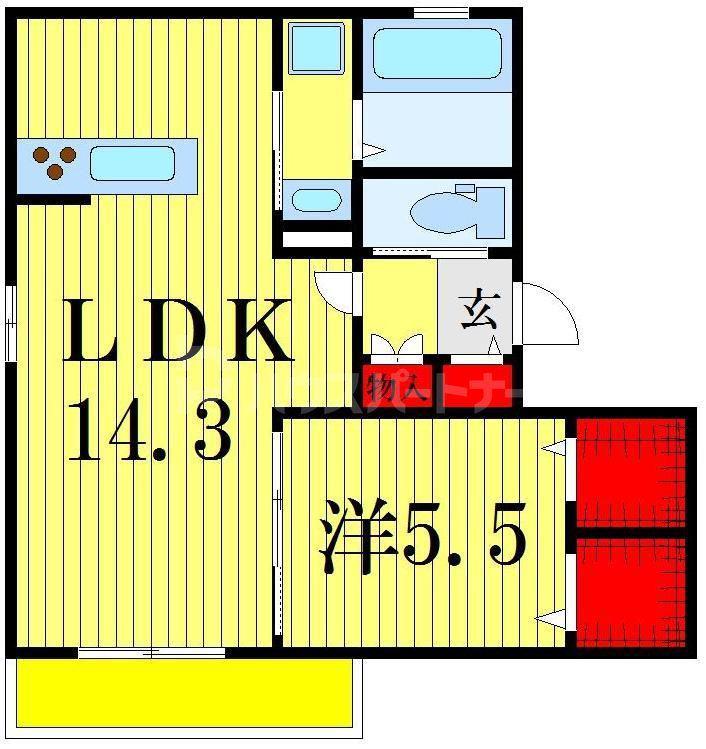 CASAK(1LDK/3階)の間取り写真
