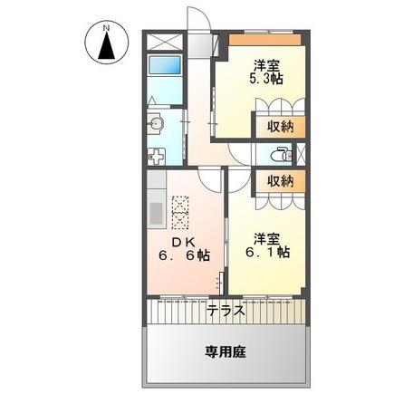 ガーデンビレッジPARTII(2DK/1階)の間取り写真