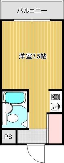 レジデンスベル(ワンルーム/2階)の間取り写真
