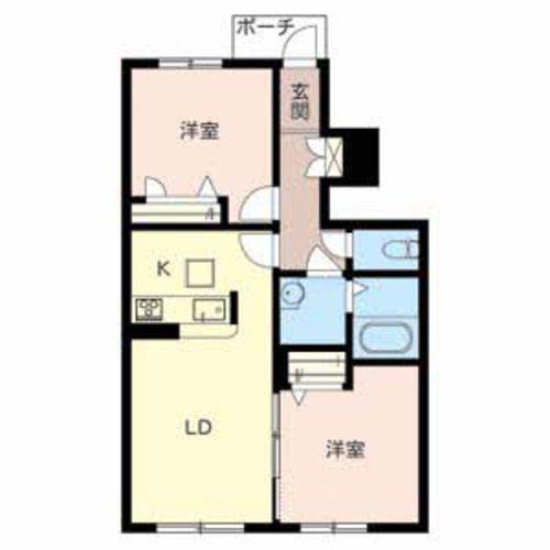 シャーメゾンいろは(2LDK/1階)の間取り写真