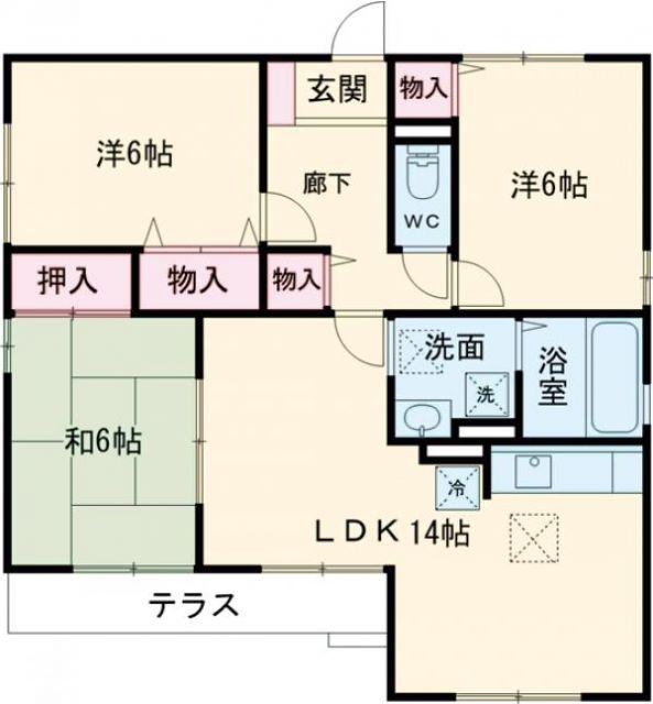 スターリーシェルエーグル(3LDK/1階)の間取り写真