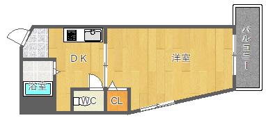 バビーズ千里山(1DK/4階)の間取り写真