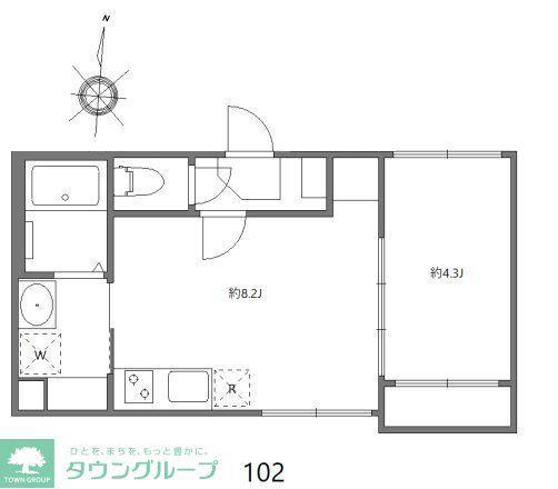イルレガーロ北小岩(1LDK/1階)の間取り写真