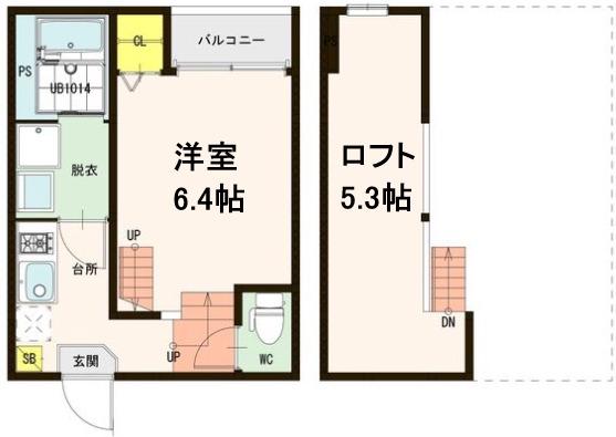 グランドール原町(1K/1階)の間取り写真