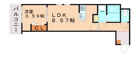 RASSURE N・K(1LDK/3階)の間取り写真