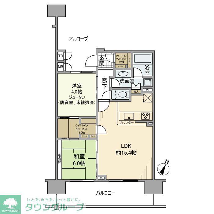 サングランデアルフィーヌB棟(2LDK/3階)の間取り写真