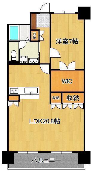 シャトレ大手町S棟(1LDK/5階)の間取り写真