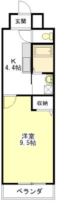 セントラルコート(1K/1階)の間取り写真