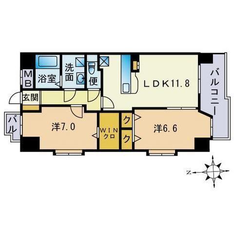 モンテ オットー西公園(2LDK/3階)の間取り写真