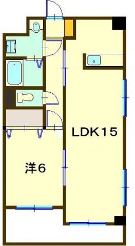 ハイツキヨシ(1LDK/3階)の間取り写真