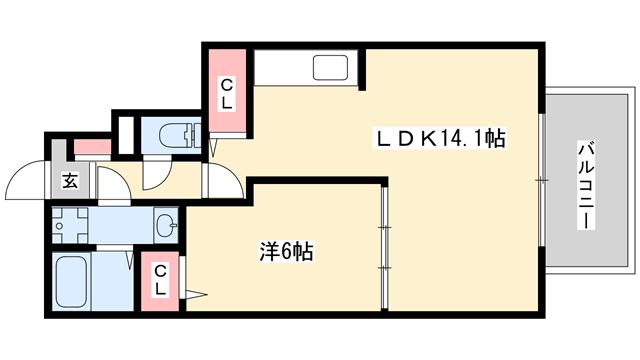 ソレアード・ハイム(1LDK/1階)の間取り写真