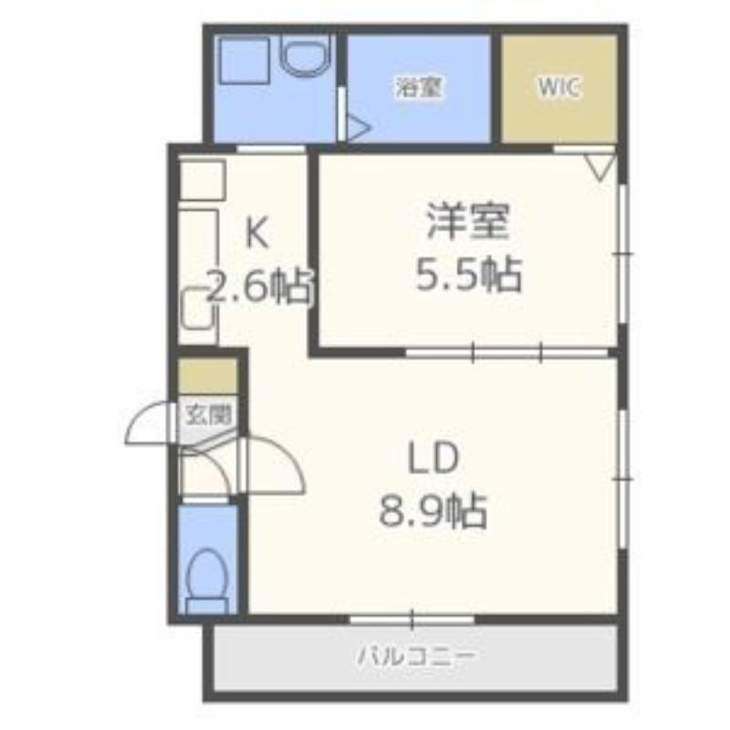 A BOND学園前 C棟(1LDK/3階)の間取り写真