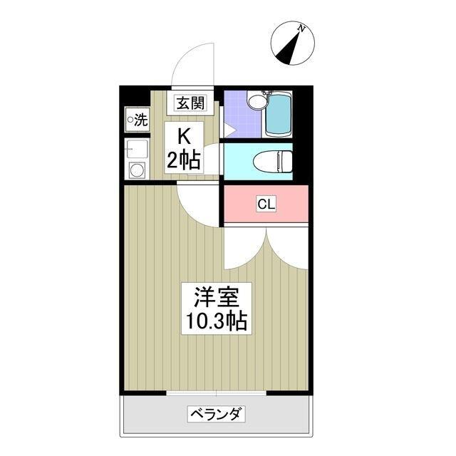 アークA(1K/2階)の間取り写真
