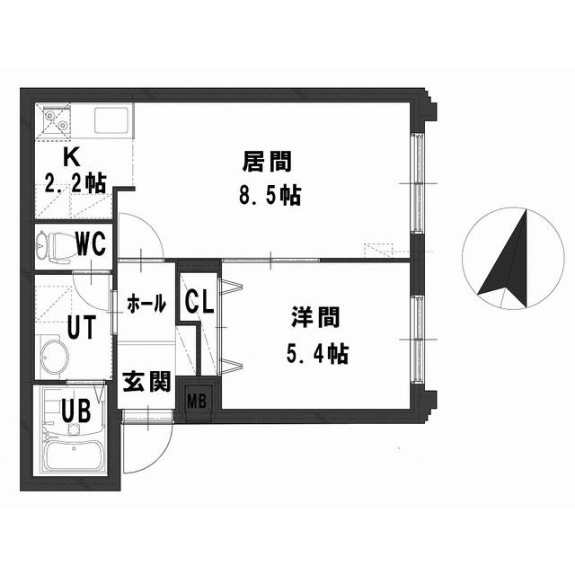 グランメールアイン(1LDK/3階)の間取り写真