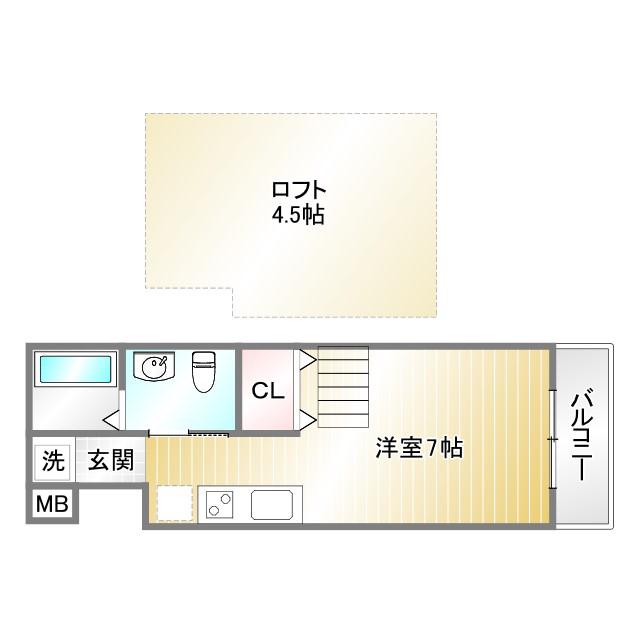 GIULIA須磨浦I(1K/3階)の間取り写真