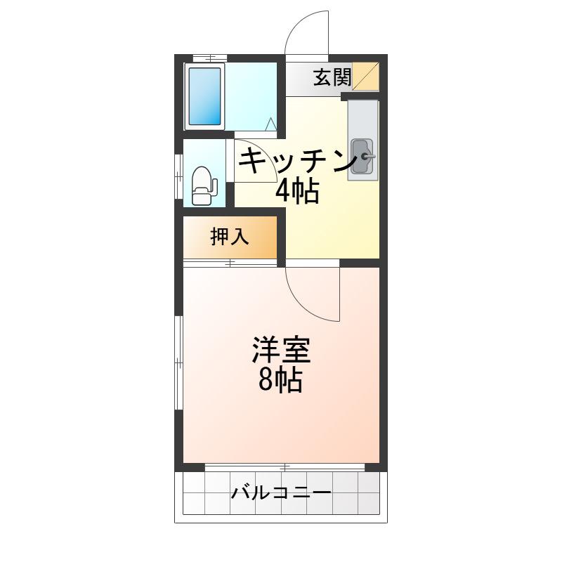 フォーレストコテージ(1K/1階)の間取り写真