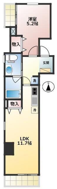 パティオ秋葉原(1LDK/3階)の間取り写真
