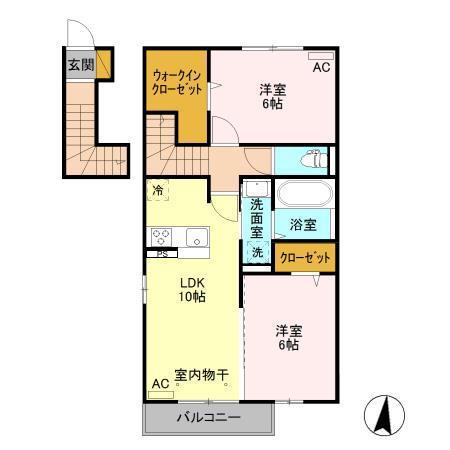 JR信越本線 北高崎駅 徒歩15分 2階建 築7年(2LDK/2階)の間取り写真
