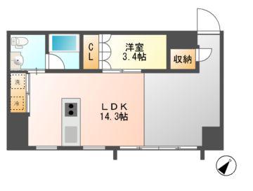 コレクション名駅III(1LDK/8階)の間取り写真