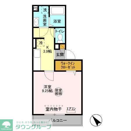 セジュールホンダB棟(1K/2階)の間取り写真