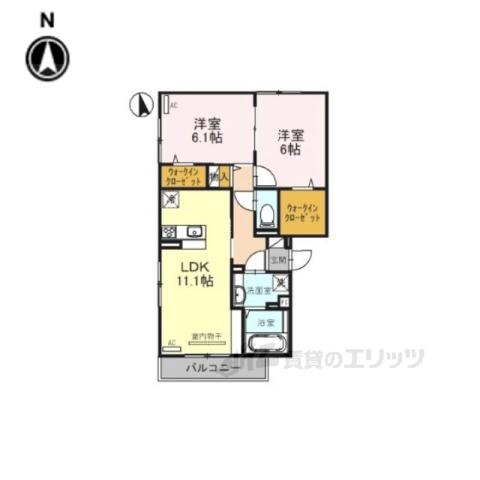 フォレスト フィールドⅡ(2LDK/1階)の間取り写真