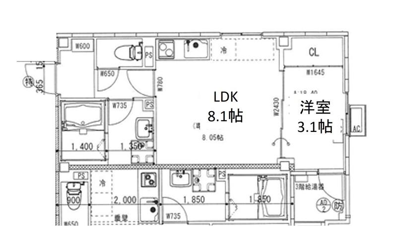 ARCA豊中曽根(1LDK/3階)の間取り写真