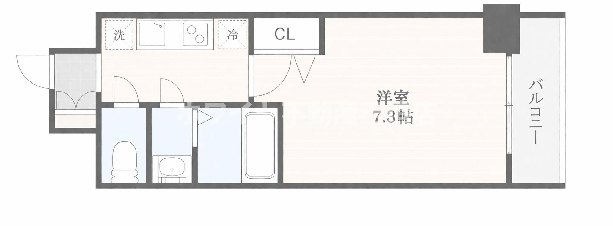 ソルテラスOSAKA MID イーストクレアスト(1K/8階)の間取り写真