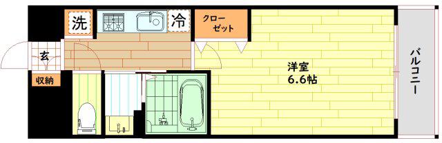 アドバンス大阪城東ブロード(1K/4階)の間取り写真
