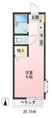 ハイム新町(1K/2階)の間取り写真