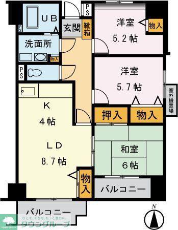 シーダーエクセレントII(3LDK/5階)の間取り写真