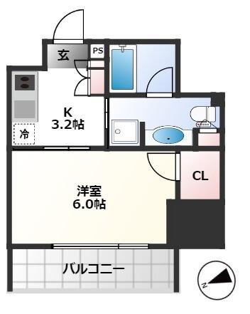ステイシス町屋(1K/7階)の間取り写真
