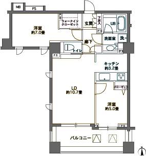 アーデン神保町(2LDK/5階)の間取り写真