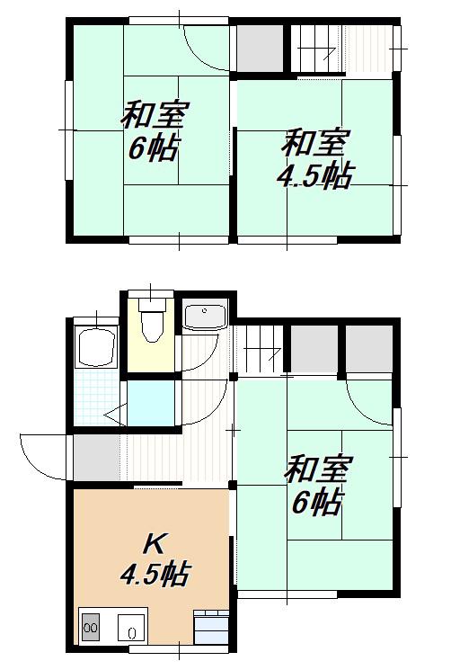 児島田の口6丁目(3K/1階)の間取り写真
