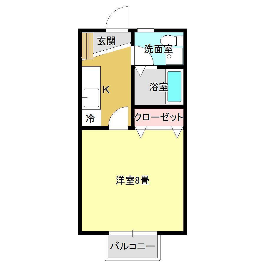 BERG A(1K/2階)の間取り写真