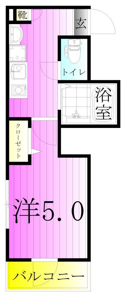 TIZ CARROTティーズキャロット(1K/2階)の間取り写真