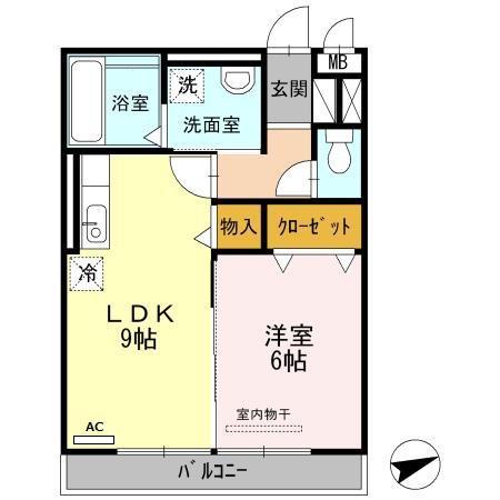 ステラII(1LDK/2階)の間取り写真