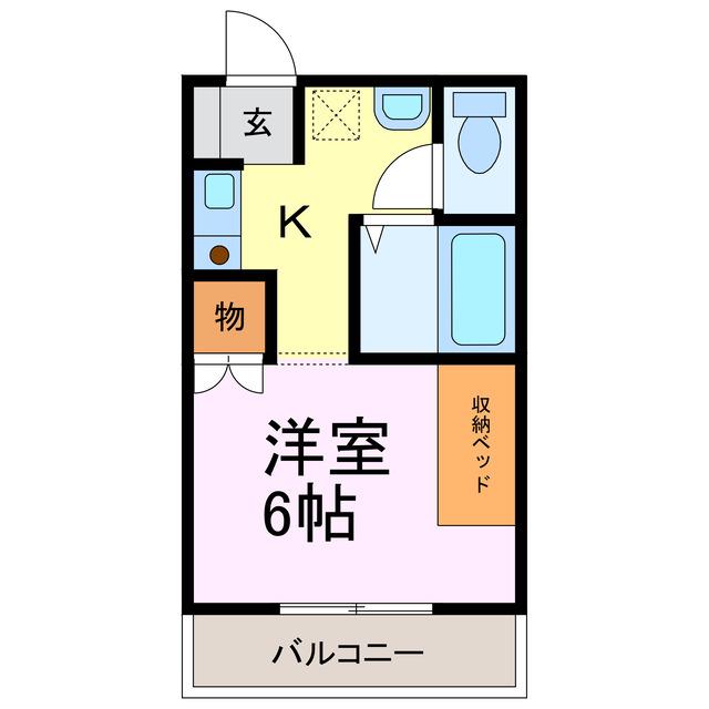 ツァィト板倉(1K/2階)の間取り写真