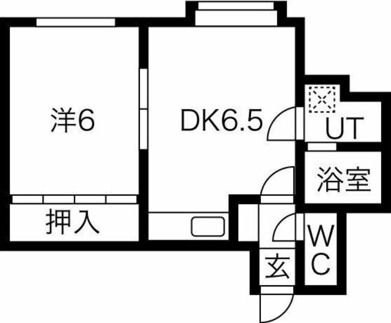 シンフォニックガーデン東札幌(1DK/1階)の間取り写真