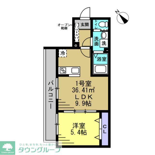 ERIU(1LDK/1階)の間取り写真