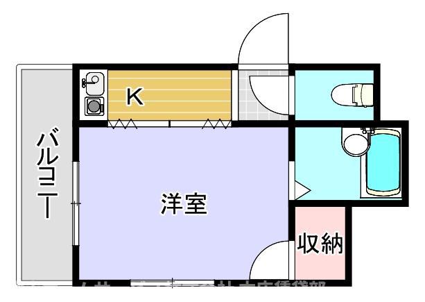 エルハイツ(1K/4階)の間取り写真
