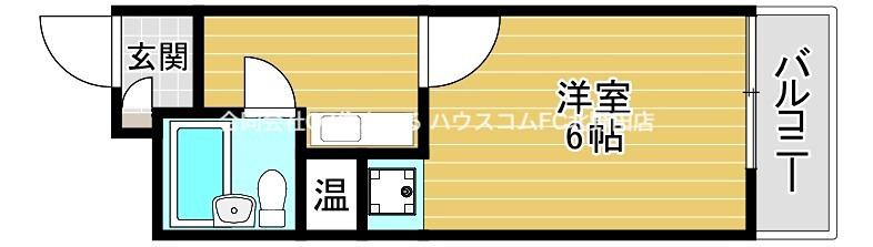 初芝ハイツ(1K/2階)の間取り写真