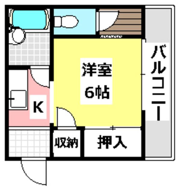 ライブハイツ下穂積(1K/1階)の間取り写真