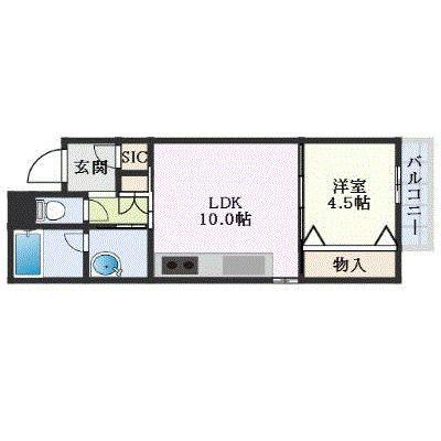 PARADISO熊本駅前(1LDK/3階)の間取り写真