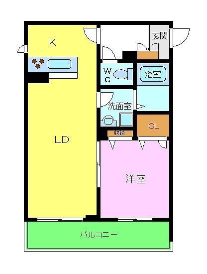 AMBIERA千代田(1LDK/1階)の間取り写真