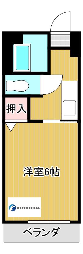 エクセル甲突(1K/1階)の間取り写真