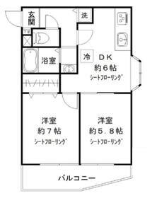 碑文谷メゾン(2DK/3階)の間取り写真
