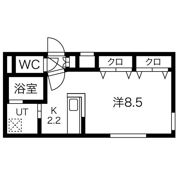 BLANC NOIR N9(1K/4階)の間取り写真