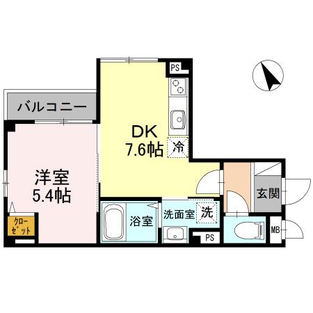 阪堺電気軌道阪堺線 宿院駅 徒歩4分 5階建 築9年(1DK/3階)の間取り写真